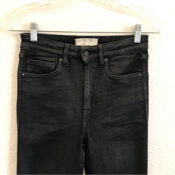 Free People We The Free Stella Raw Hem Coated Skinny Jean Size 27 Black Women's - Picture 5 of 8